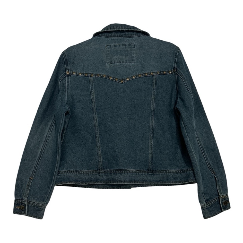 FRYE Studded Denim Jacket Blue Western Trucker Medium NWT - Picture 4 of 10